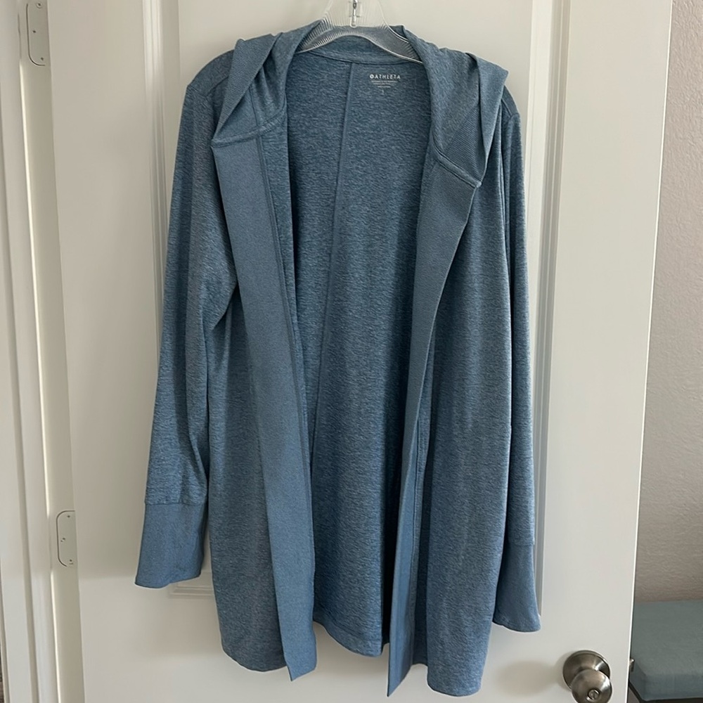 Athleta open cardigan with hood